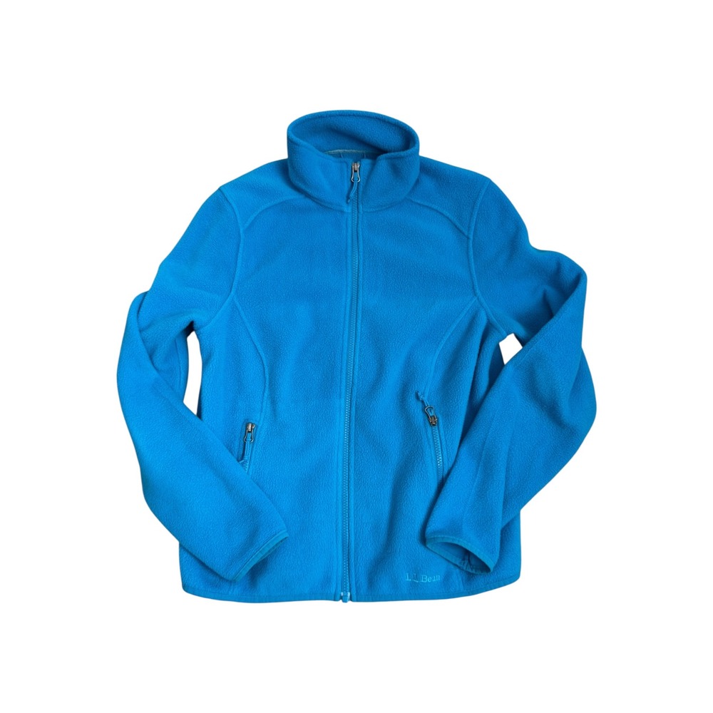 L.L.Bean Womens Fleece Jacket Full Zip Blue‎ Polartec Recycled Small S